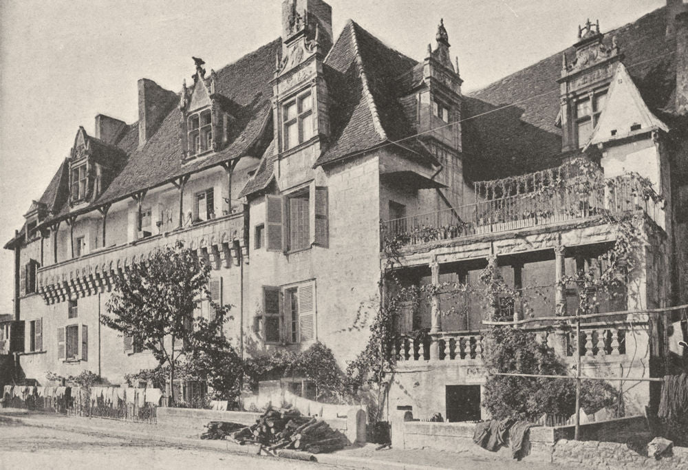 DORDOGNE. Périgueux. Vieilles Maisons 1895 old antique vintage print picture